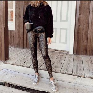Spanx faux leather cheetah print leggings